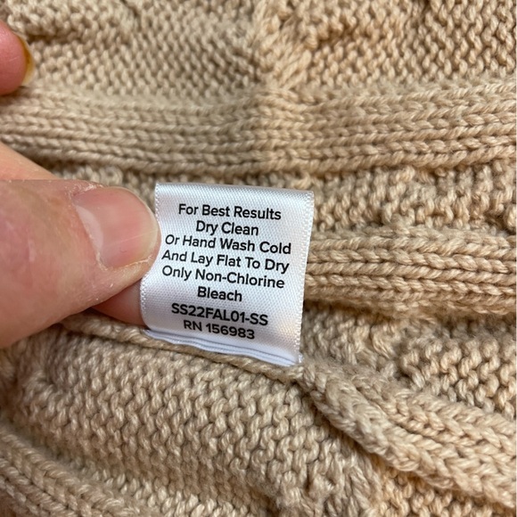 Evereve Juliette Wrap Cable Knit Belted Cardigan Sweater - Tan Small - Picture 7 of 10